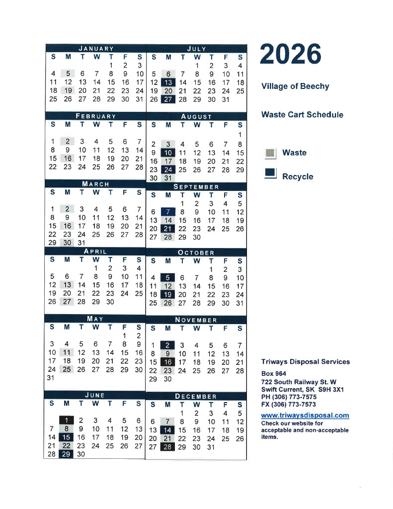 Triways Waste & Recycle Schedule